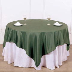 Polyester 70"x70" Table Overlay Square Tablecloth Olive Green - Wrinkle-Resistant & Durable Table Cover