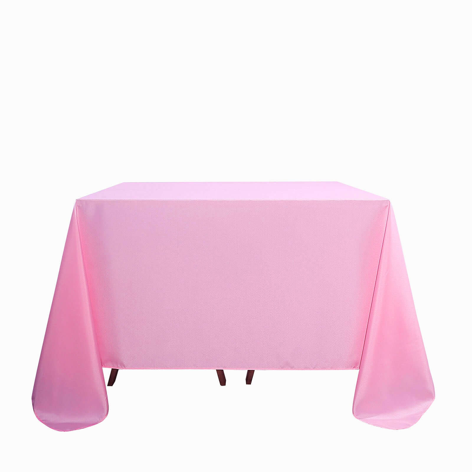 Polyester Square 90"x90" Tablecloth Pink - Wrinkle-Resistant & Durable Table Cover