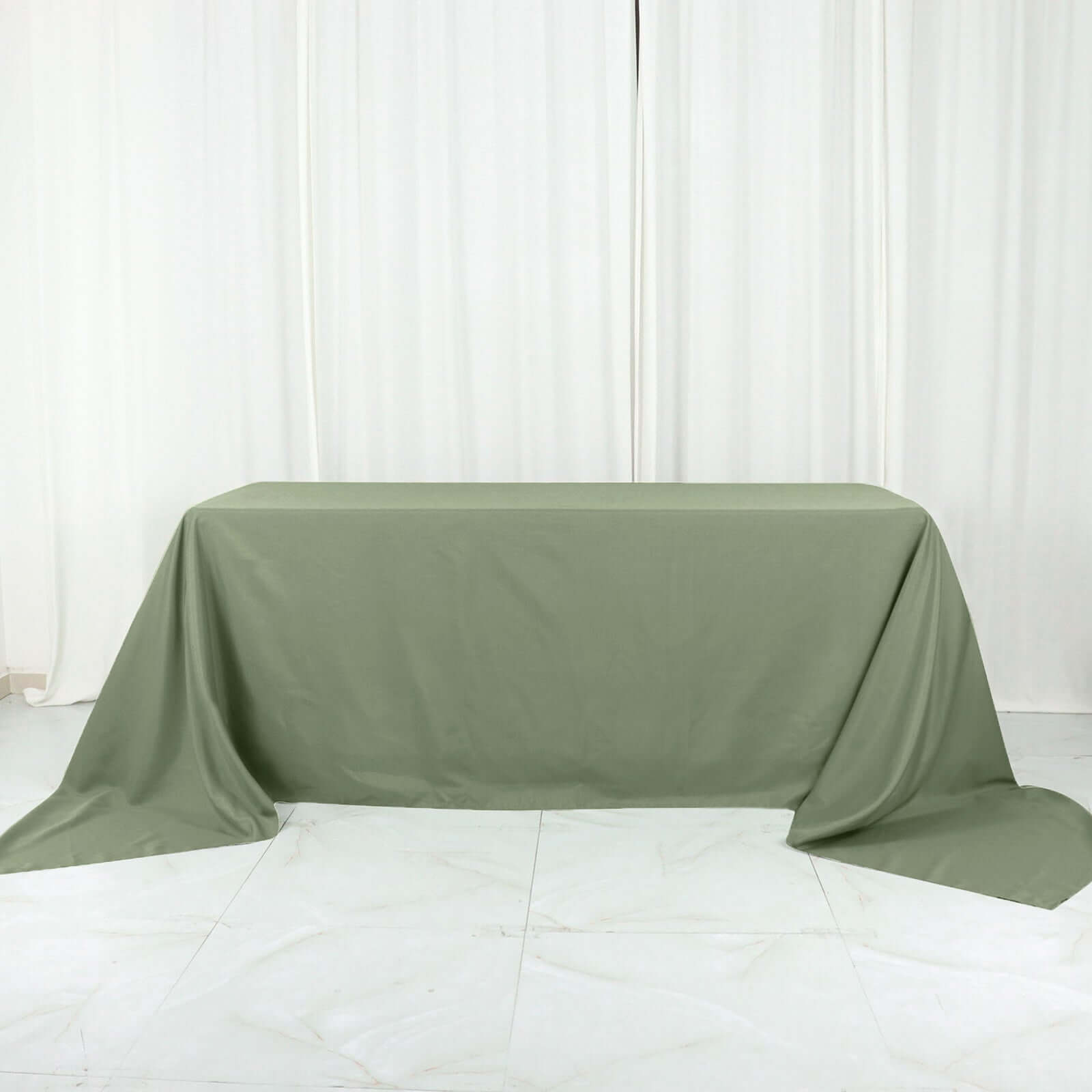 Polyester 90"x156" Rectangle Tablecloth Dusty Sage Green - Seamless Wrinkle-Resistant Table Cover