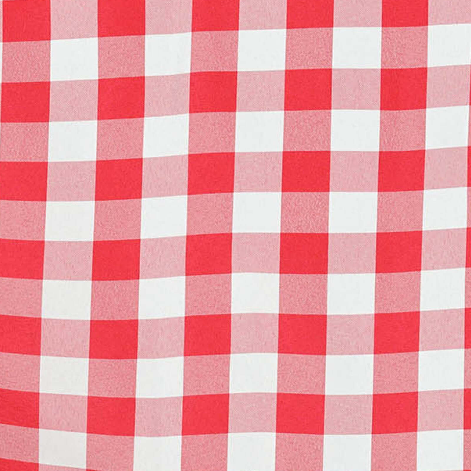 Polyester 90"x132" Rectangle Tablecloth White/Red - Seamless Checkered Buffalo Plaid Table Cover