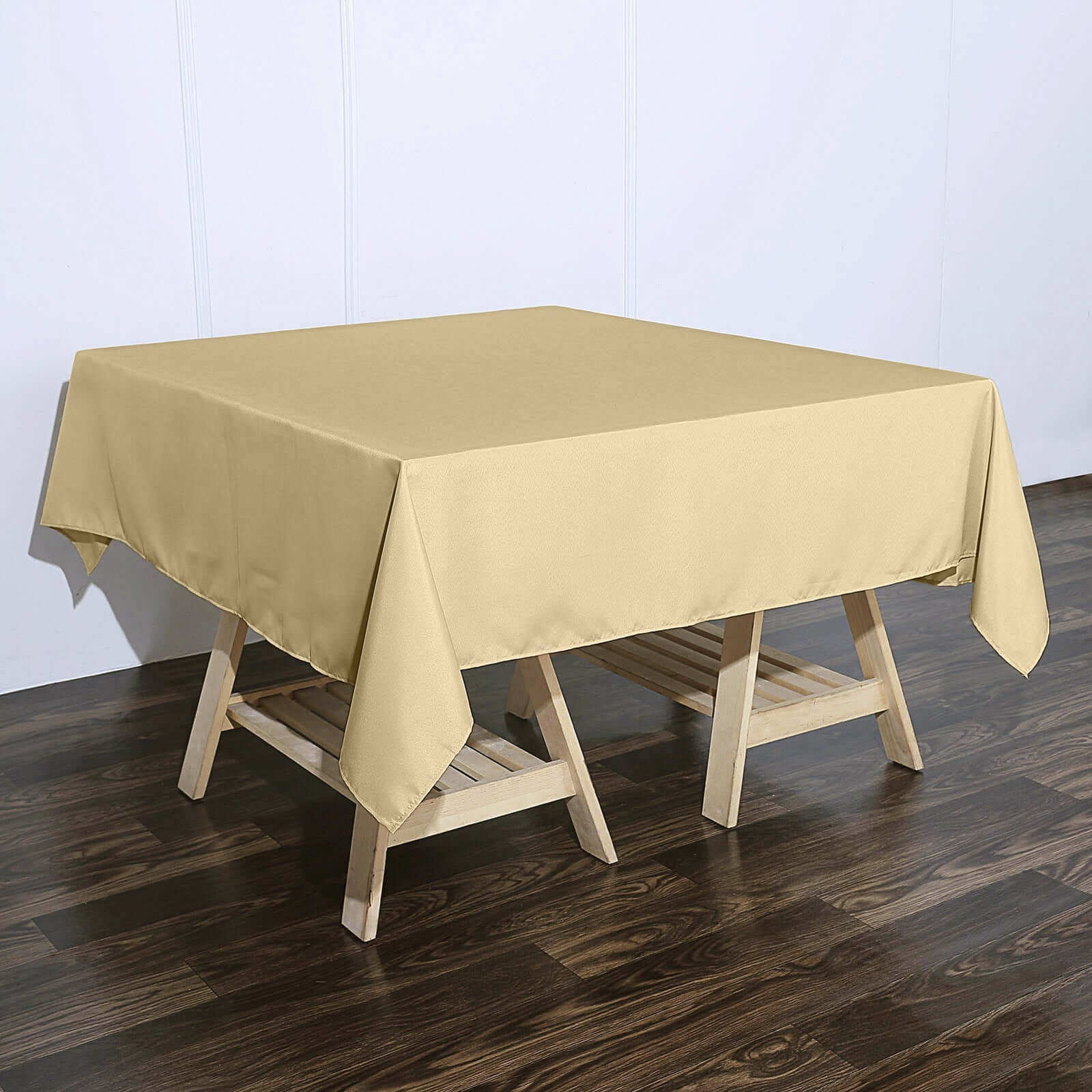 Polyester Square 70"x70" Tablecloth Champagne - Wrinkle-Resistant & Durable Table Cover