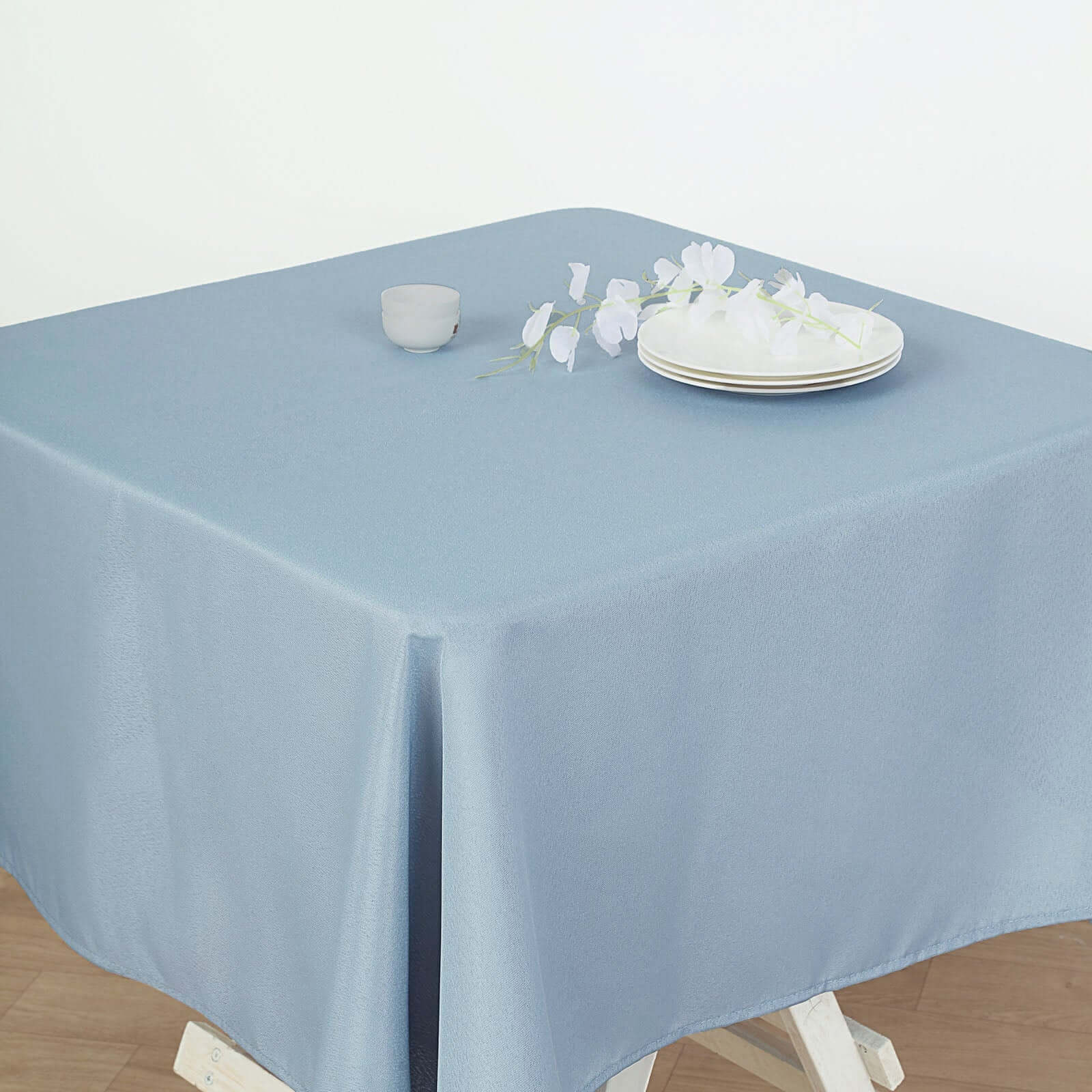 Polyester Square 70"x70" Tablecloth Dusty Blue - Wrinkle-Resistant & Durable Table Cover