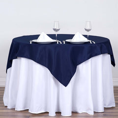 Polyester Square 54"x54" Tablecloth Navy Blue - Wrinkle-Resistant & Durable Table Cover