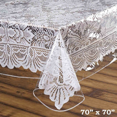 Vinyl Tablecloth Clear Eco-Friendly Square - Durable PVC Tablecloth 70"x70" 10 Mil Thick