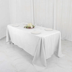 Polyester 72"x120" Rectangle Tablecloth White - Durable and Stylish Table Cover for Events
