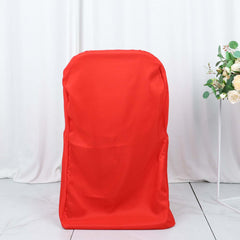 Polyester Slip On Folding Chair Covers Red - Stain-Resistant Reusable Durable Fabric
