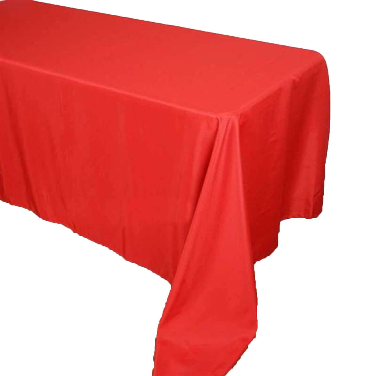 Polyester 90"x132" Rectangle Tablecloth Red - Seamless Wrinkle-Resistant Table Cover