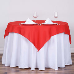Polyester Square 54"x54" Tablecloth Red - Wrinkle-Resistant & Durable Table Cover