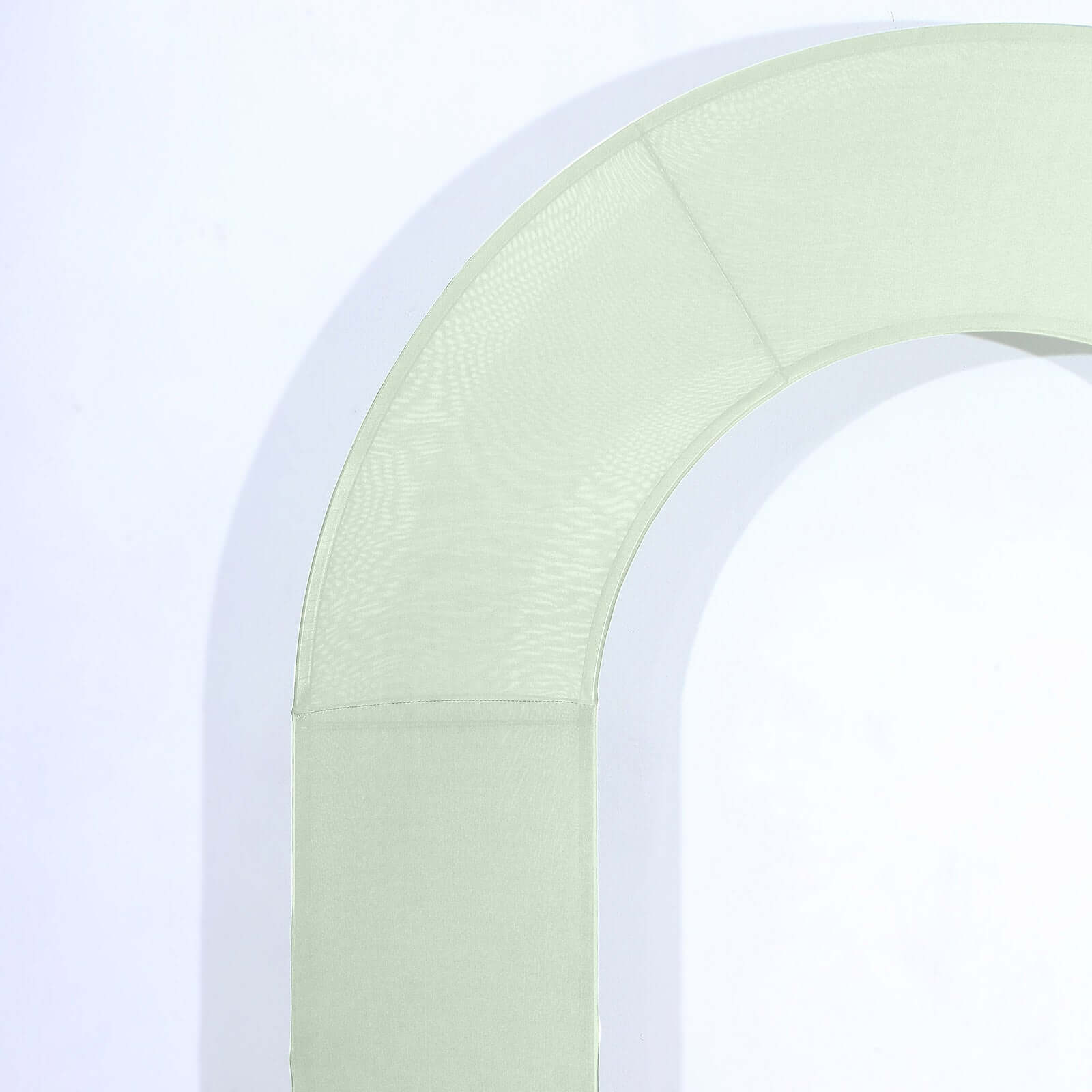 8ft Sage Green Spandex Fitted Open Arch Wedding Arch Cover, Double-Sided U-Shaped Backdrop Slipcover