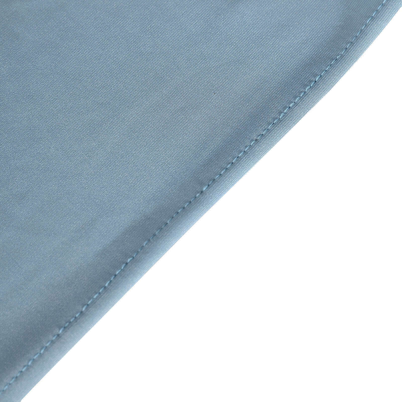 Satin Rosette Chair Cover for Banquet Chairs Dusty Blue - Stretch Fitted Slip-On Slipcover