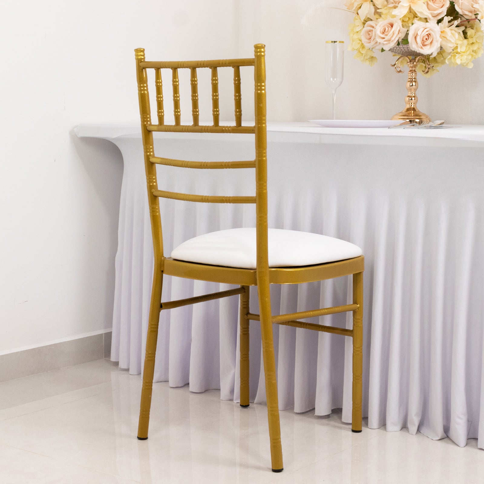 5 Pack Spandex Seat Pad Slipcovers for Chiavari White - Washable Stretch Fitted Design for Dining Chairs
