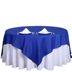 Polyester 70"x70" Table Overlay Square Tablecloth Royal Blue - Wrinkle-Resistant & Durable Table Cover