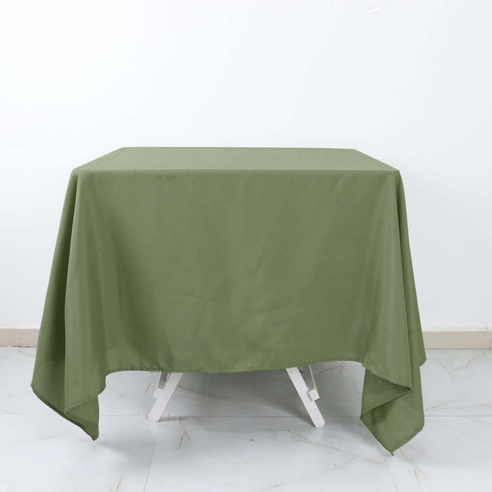 Polyester Square 70"x70" Tablecloth Dusty Sage Green - Wrinkle-Resistant & Durable Table Cover