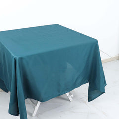 Polyester Square 70"x70" Tablecloth Peacock Teal - Wrinkle-Resistant & Durable Table Cover