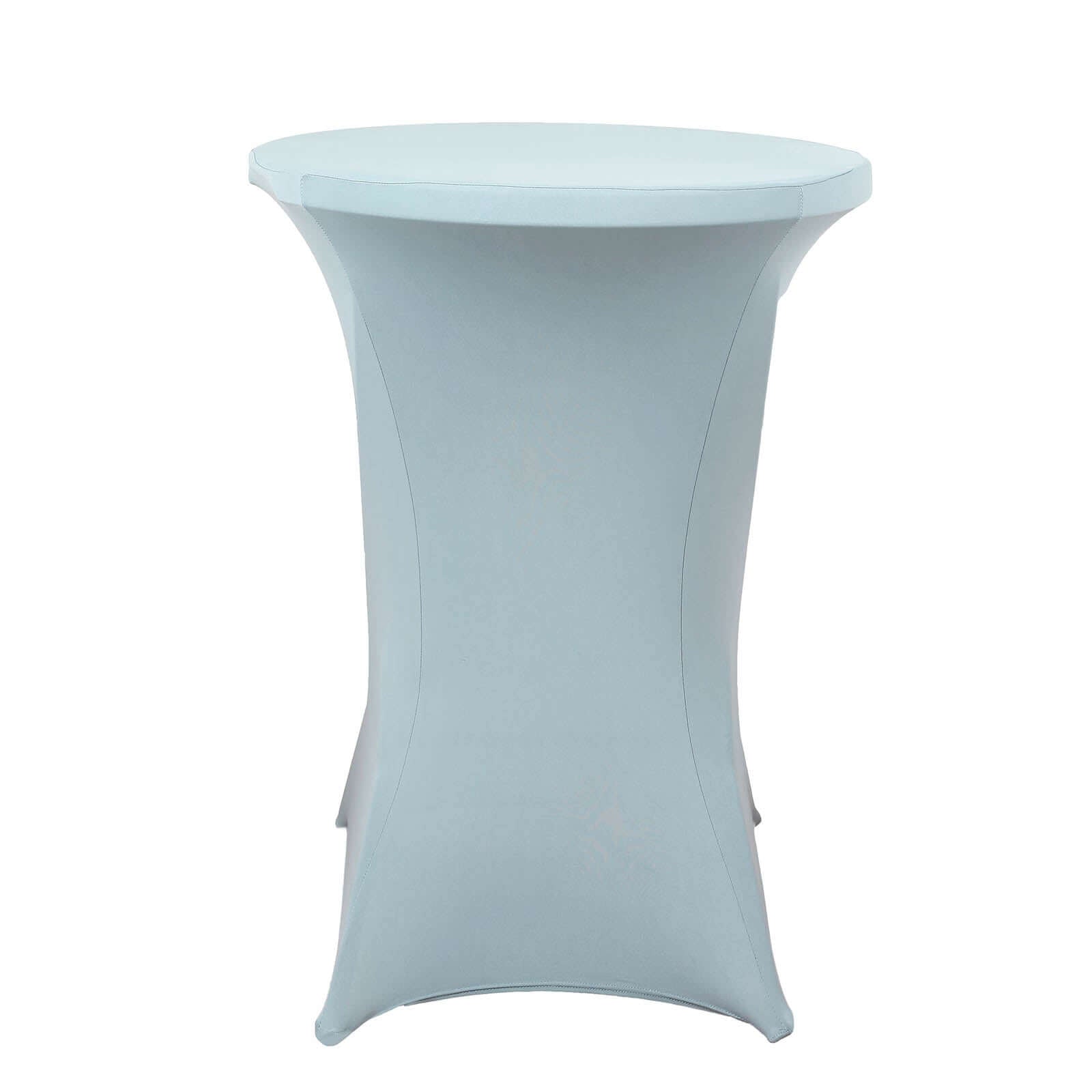 Spandex 30" Round Cocktail Table Cover Dusty Blue - Easy to Maintain Stretch Fitted Highboy Tablecloth