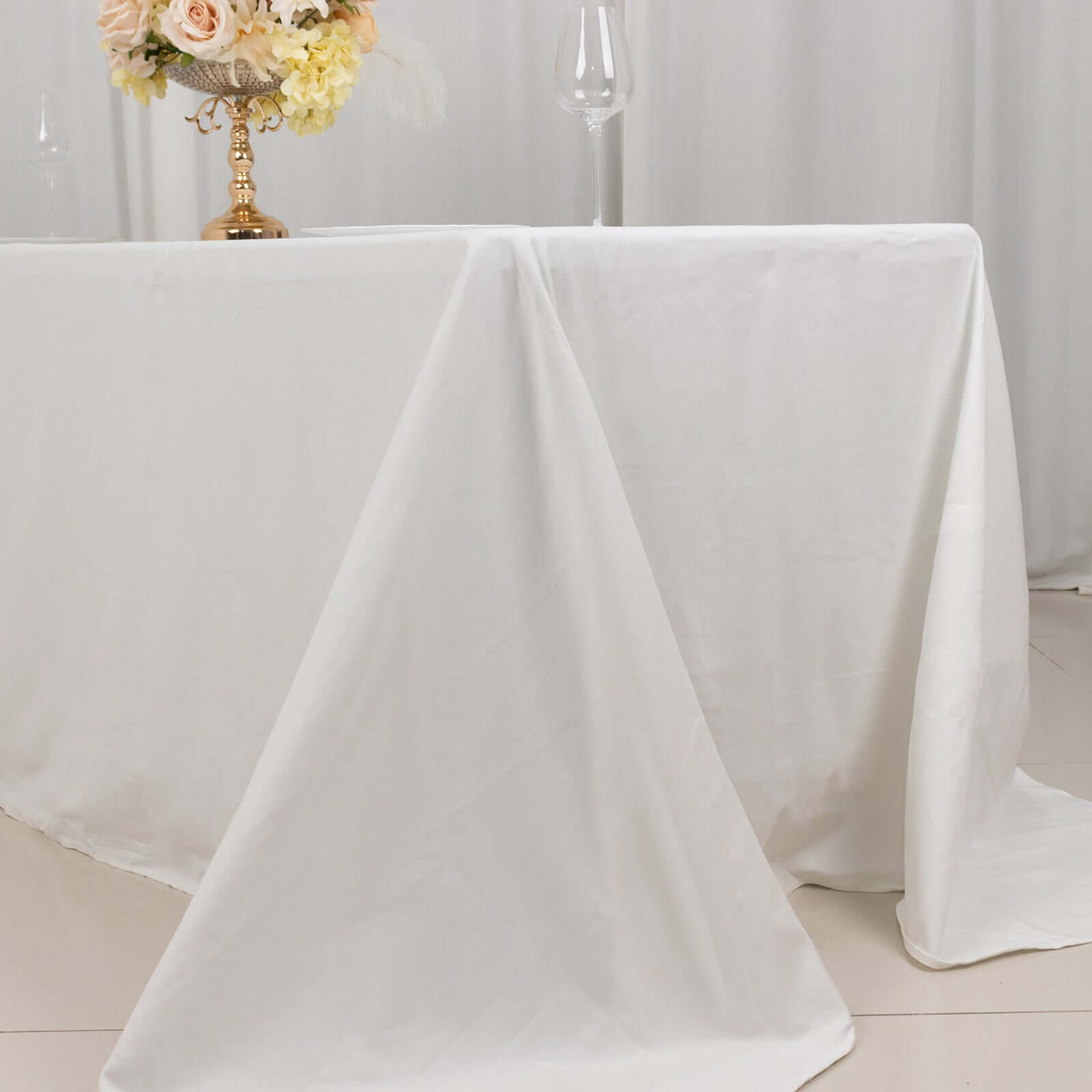 100% Cotton 90"x132" Rectangle Tablecloth White Linen - Seamless, Soft & Breathable Table Cover