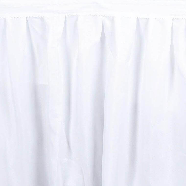 Polyester 14ft Table Skirt White - Classic Pleated Design for Weddings & Events