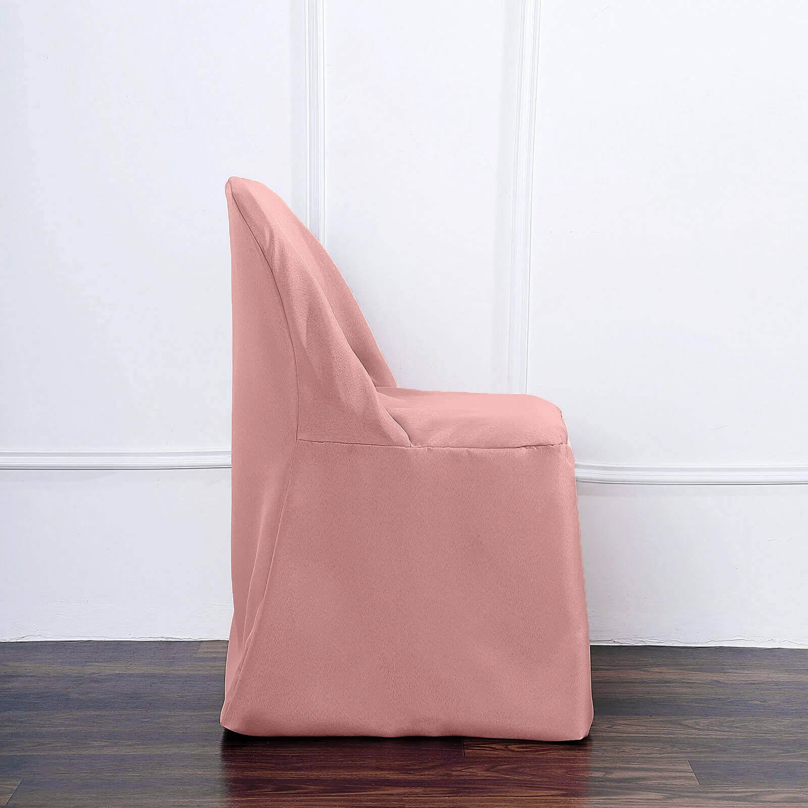 10 Pack Polyester Chair Covers for Folding Chairs Dusty Rose - Wrinkle-Free Stain-Resistant Slip-On Slipcovers