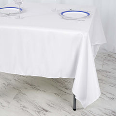 Polyester Square 70"x70" Tablecloth White - Wrinkle-Resistant & Durable Table Cover for Events