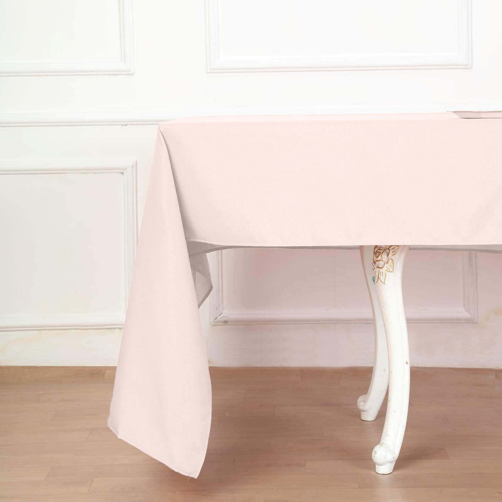Polyester 60"x126" Rectangle Tablecloth Blush - Wrinkle-Resistant Table Cover
