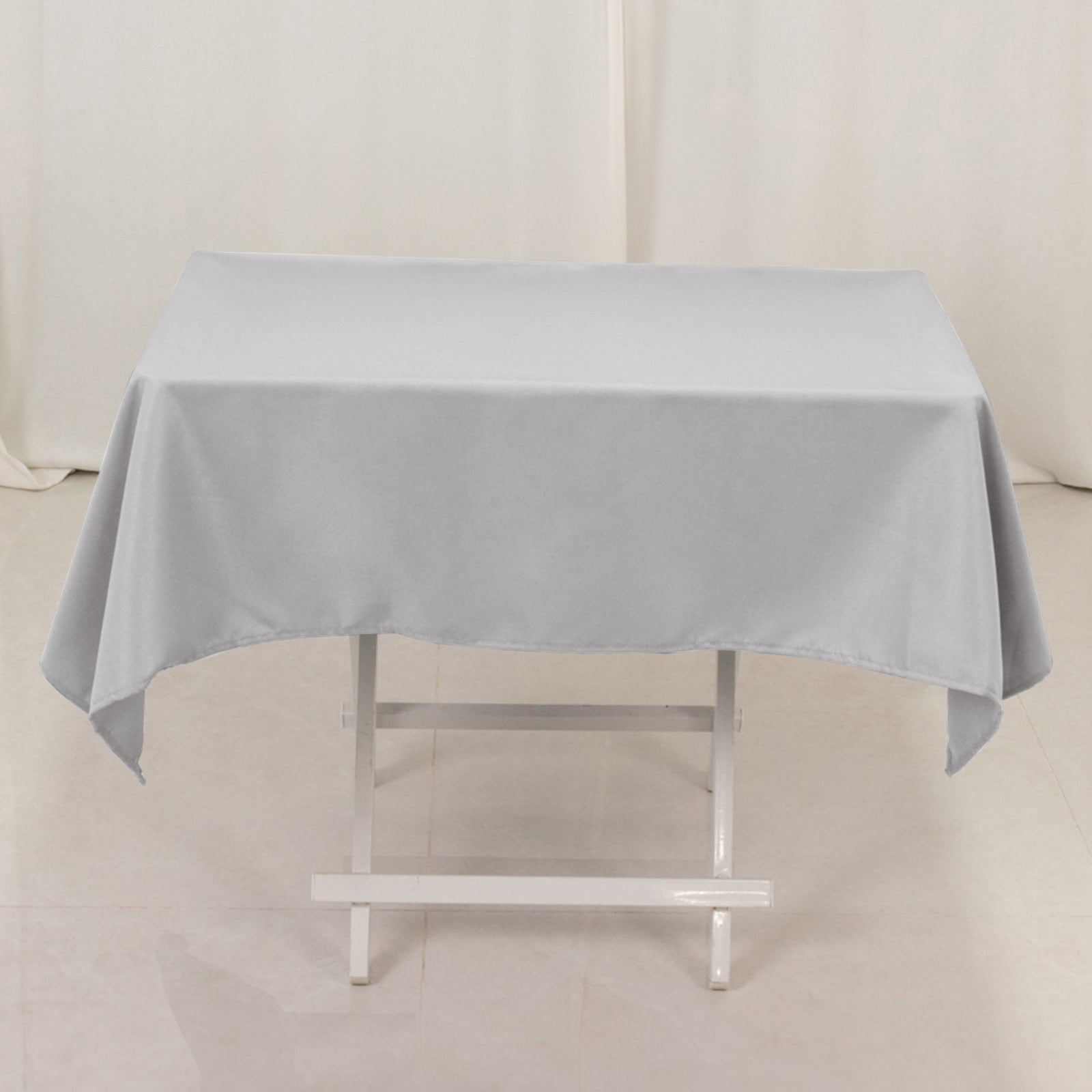 Premium Polyester 54"x54" Square Tablecloth Silver - Stain and Wrinkle-Resistant 220GSM Table Cover