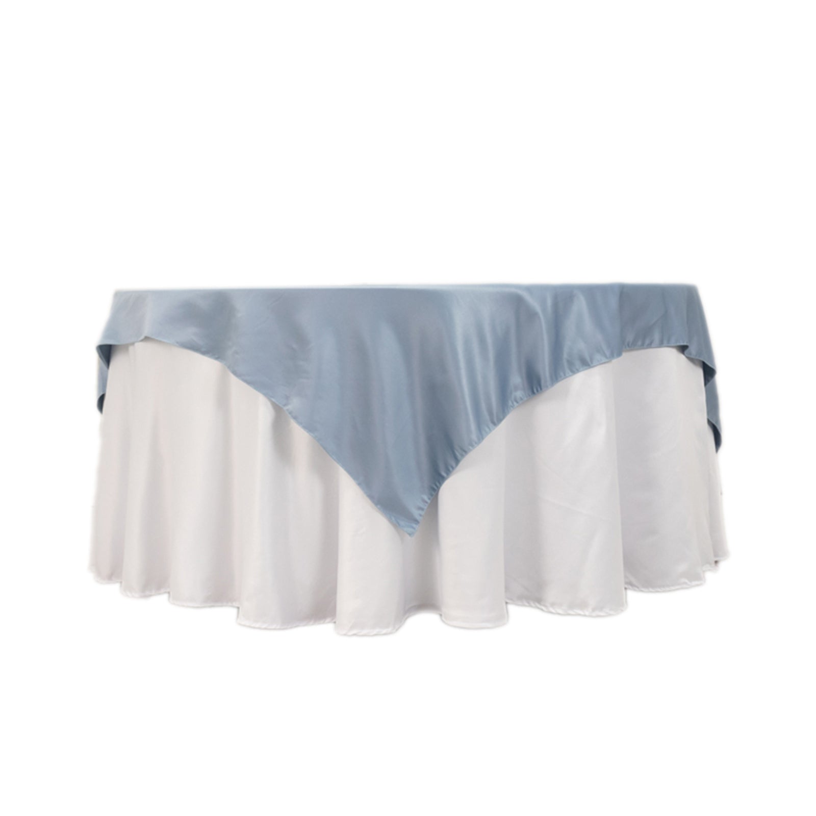 Lamour Satin 72"x72" Table Overlay Square Tablecloth Dusty Blue - Smooth Finish Table Topper