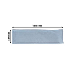 5 Pack Stretch Spandex Chair Sashes Dusty Blue - Fitted Finish Two Ply Heavy Duty Chair Bands 5"x12"