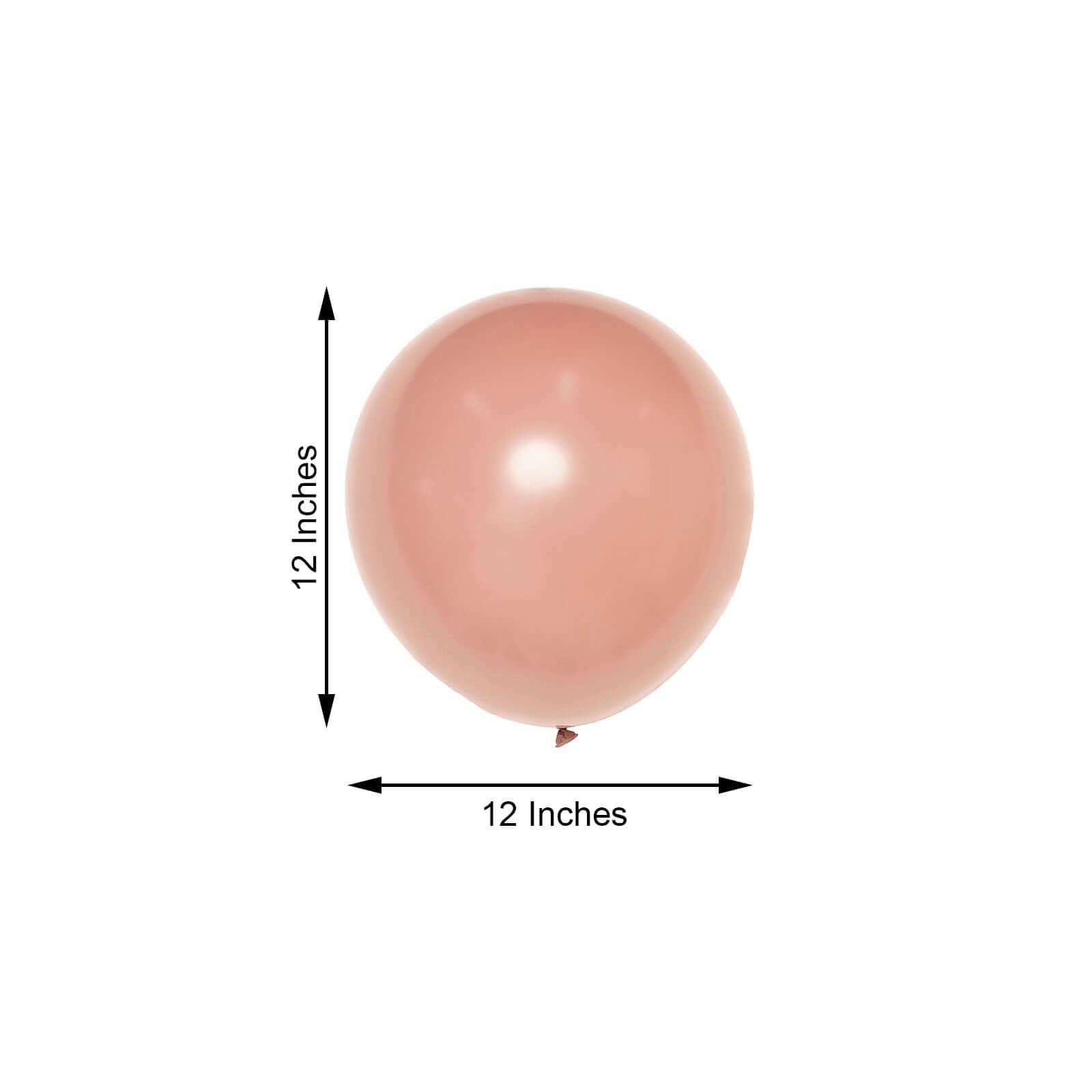 25 Pack 12" Matte Pastel Dusty Rose Helium Air Latex Party Balloons