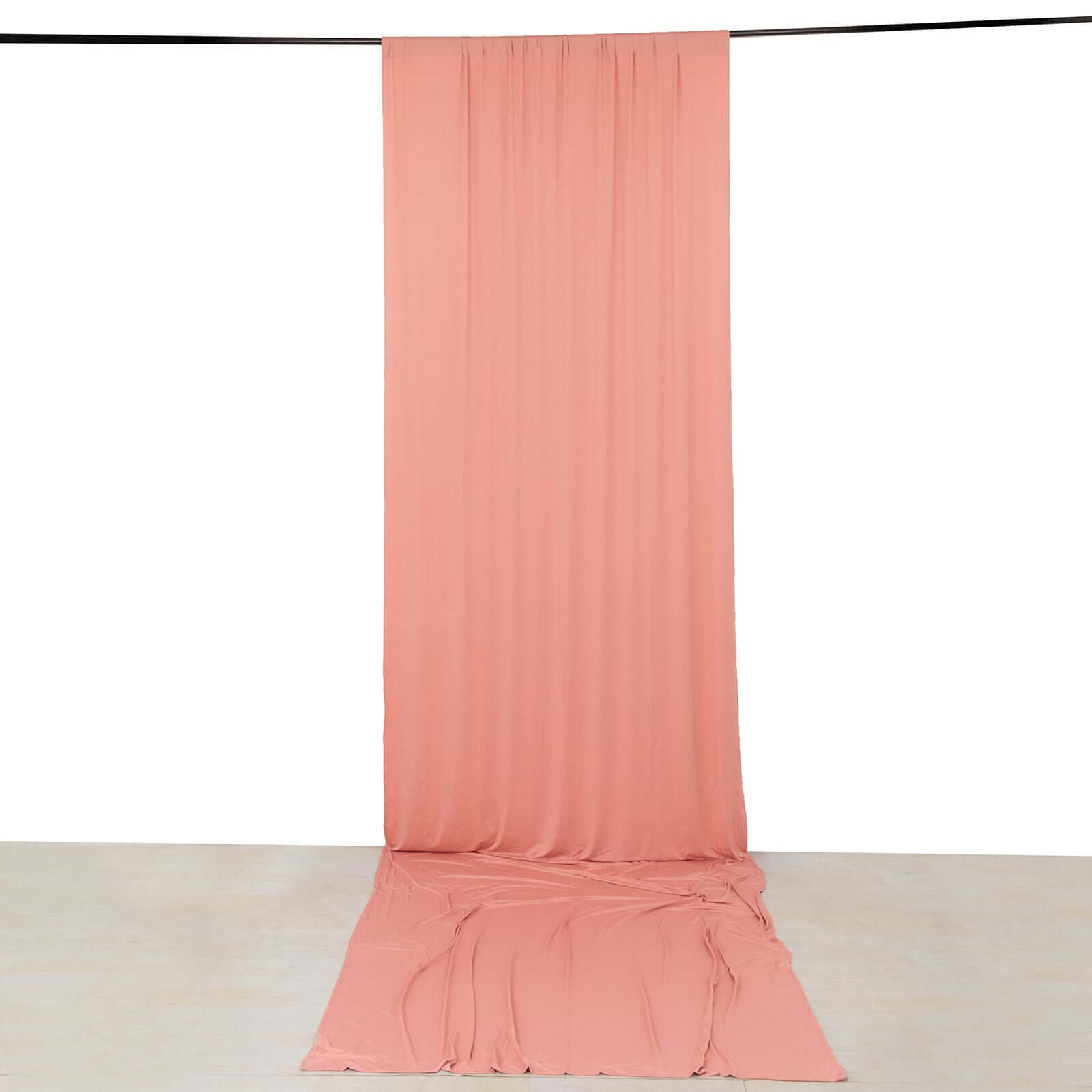 Dusty Rose 4-Way Stretch Spandex Event Curtain Drapes, Wrinkle Free Backdrop Event Panel with Rod Pockets - 5ftx16ft