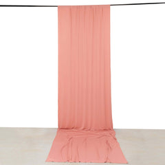 Dusty Rose 4-Way Stretch Spandex Event Curtain Drapes, Wrinkle Free Backdrop Event Panel with Rod Pockets - 5ftx16ft