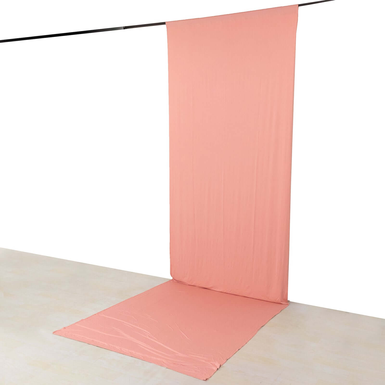 Dusty Rose 4-Way Stretch Spandex Event Curtain Drapes, Wrinkle Free Backdrop Event Panel with Rod Pockets - 5ftx16ft