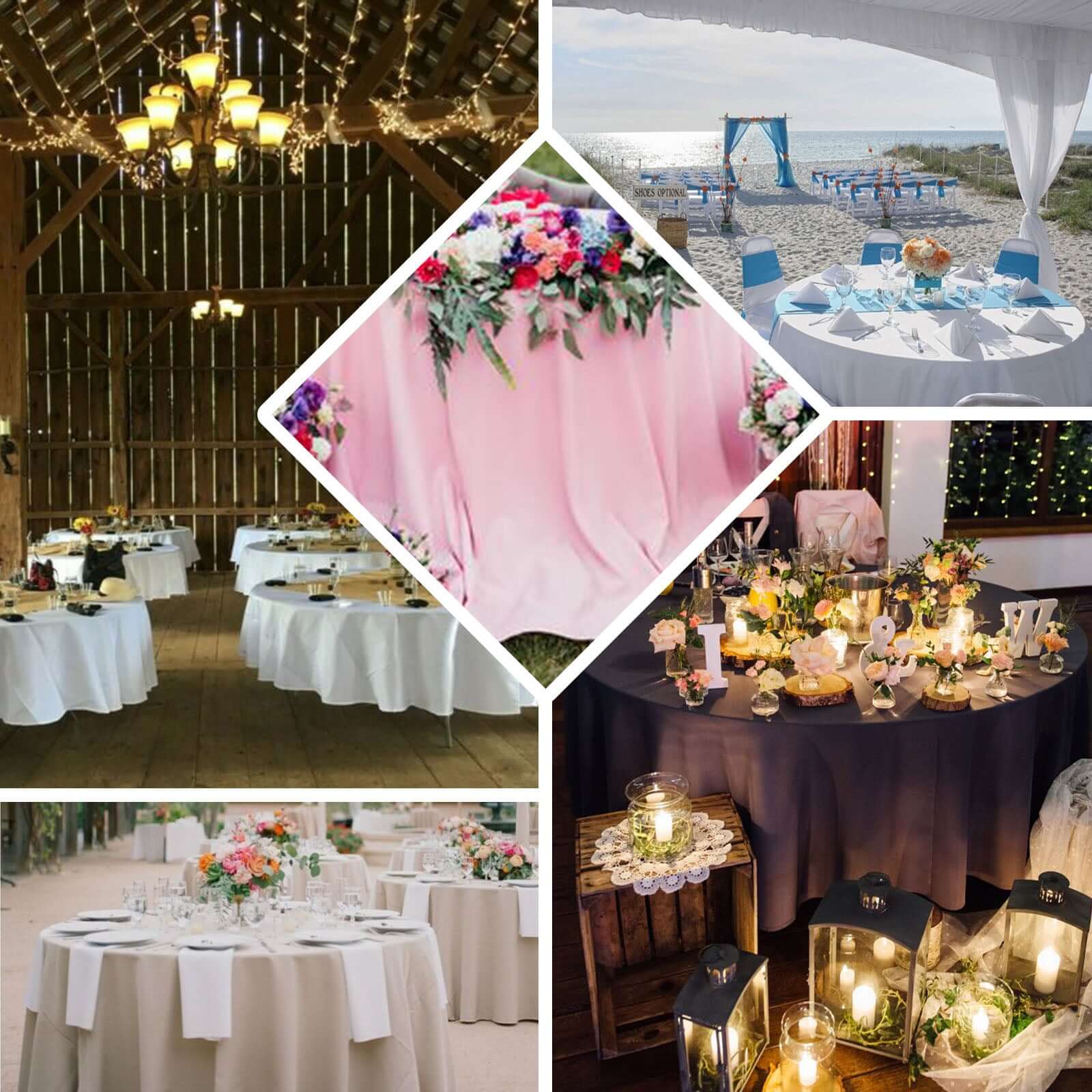 Polyester 108" Round Tablecloth Dusty Rose - Wrinkle-Resistant Table Cover