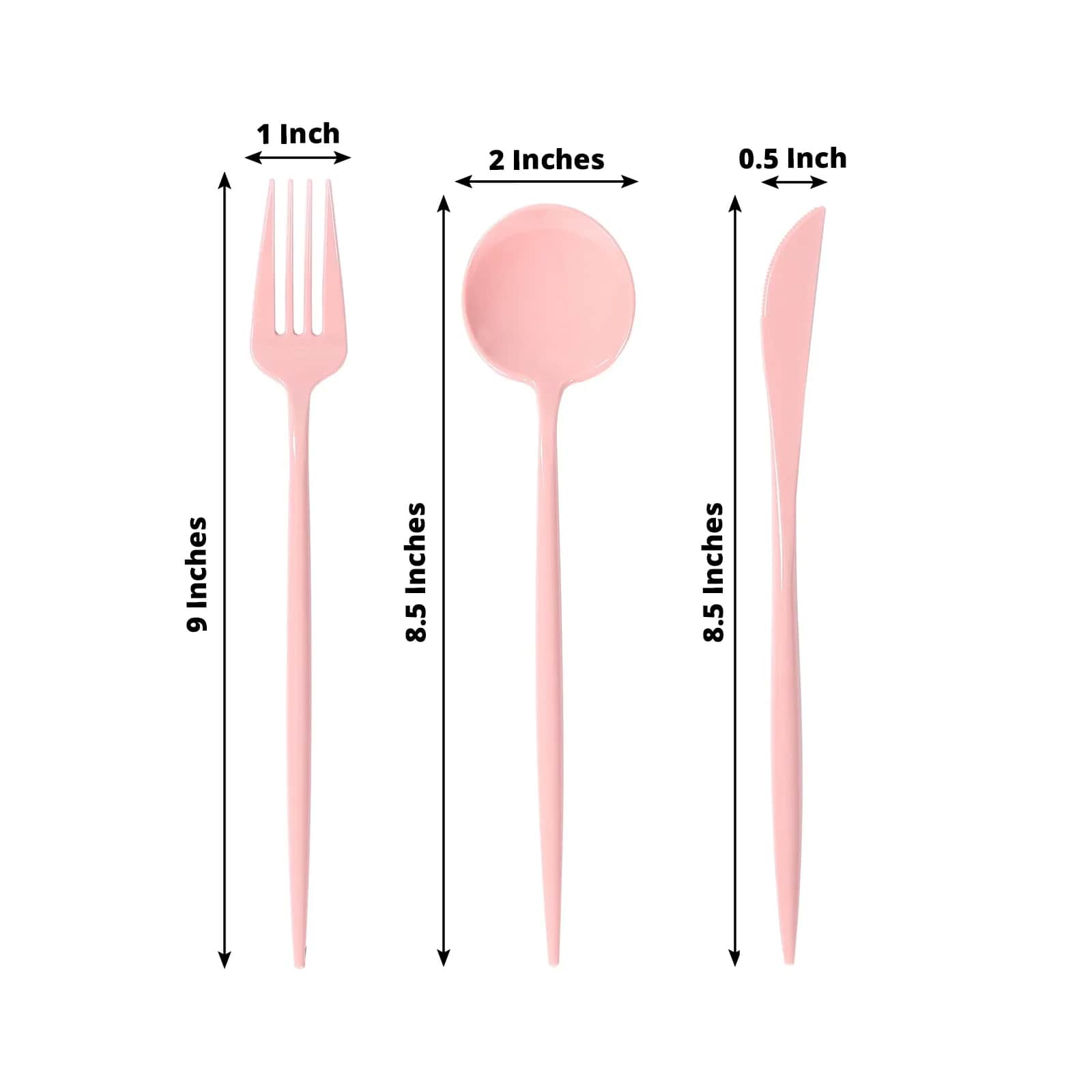 60 Pack Plastic Silverware Set, Dusty Rose Heavy Duty Disposable Sleek Utensil Cutlery
