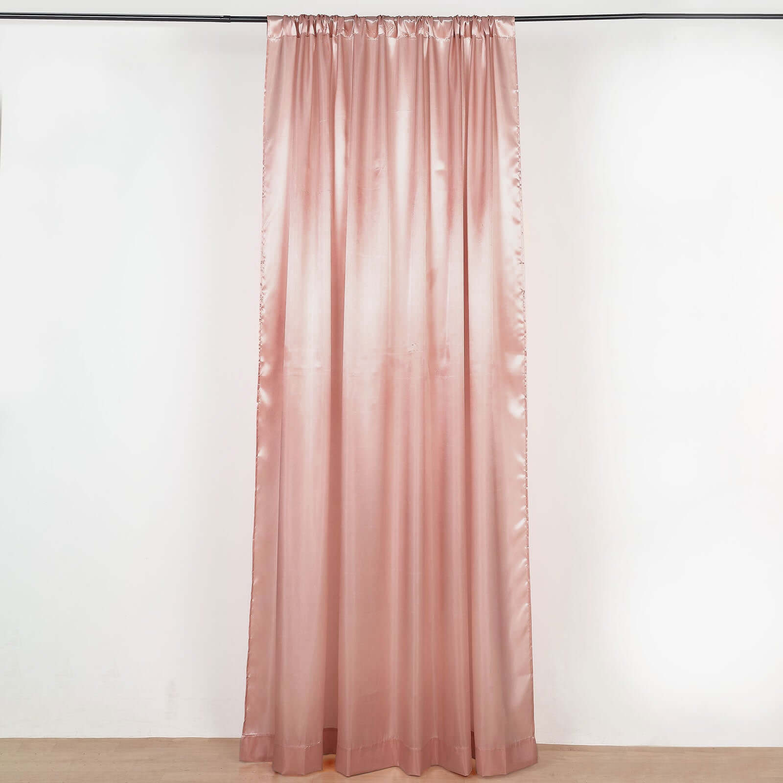 8ftx10ft Dusty Rose Satin Event Curtain Drapes, Backdrop Event Panel