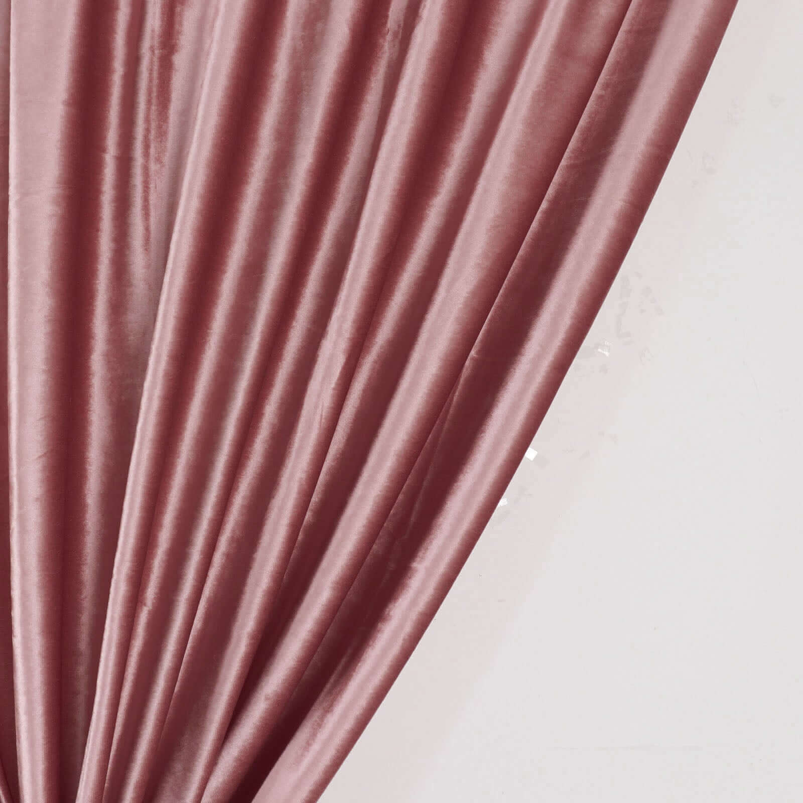 Dusty Rose Crushed Velvet Backdrop Curtain – 8ft x 8ft Event Drape with Rod Pocket, Privacy Panel for Photo Booths & Events