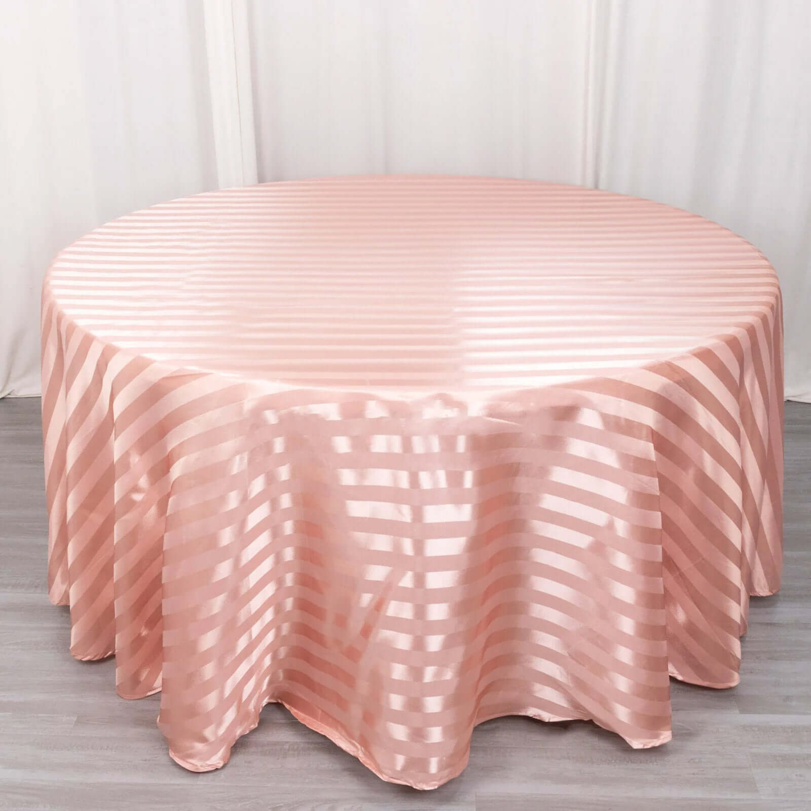 Satin Striped 120" Round Tablecloth Dusty Rose - Silky Smooth Seamless Table Cover