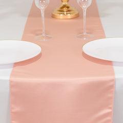 Lamour Satin 12"x108" Table Runner Dusty Rose - Smooth & Lustrous Finish