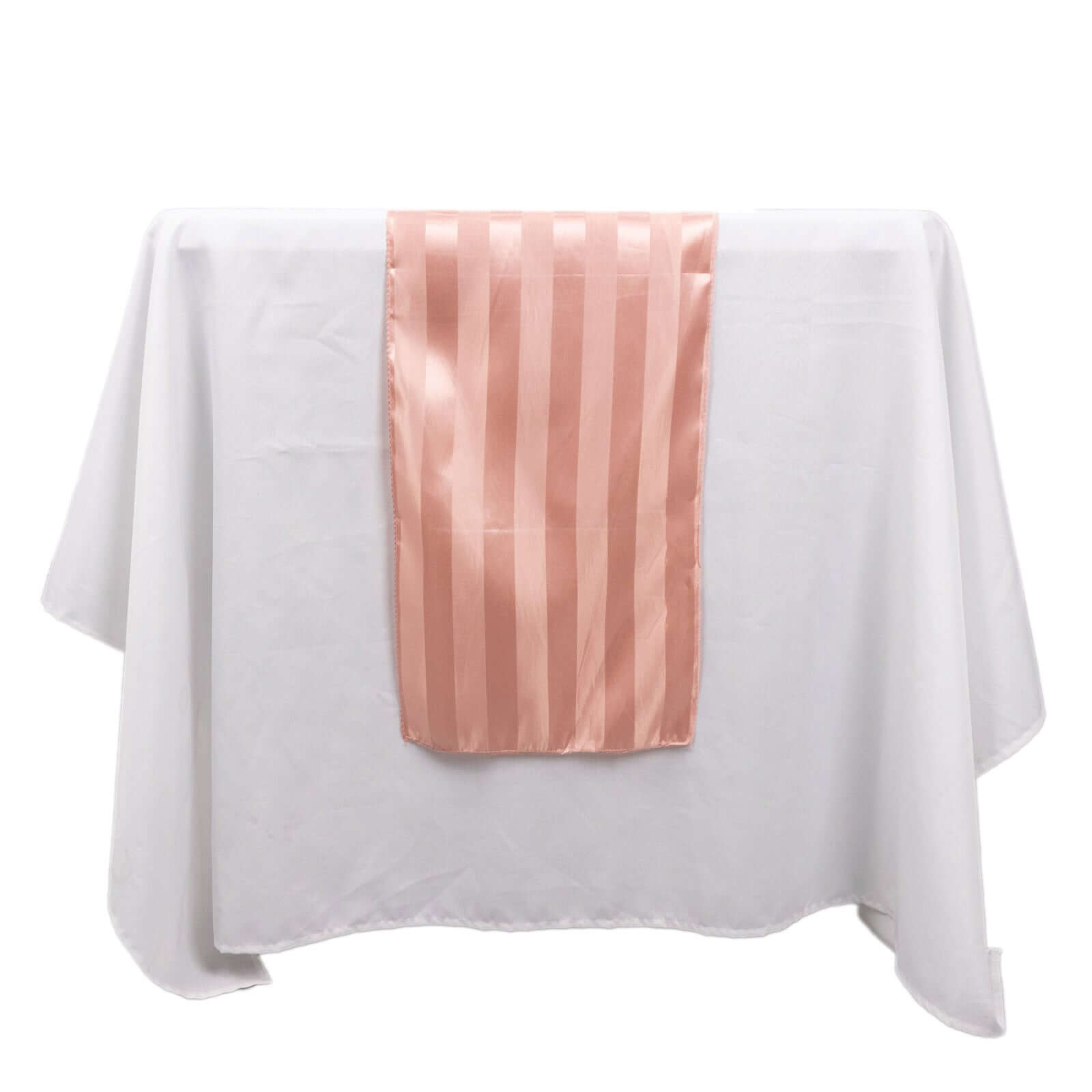 Satin 12"x108" Table Runner Dusty Rose - Stripe Table Decor