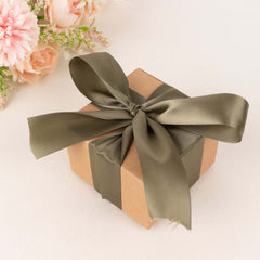 50 Yards 1.5" Dusty Sage Green Single Face Decorative Satin Ribbon