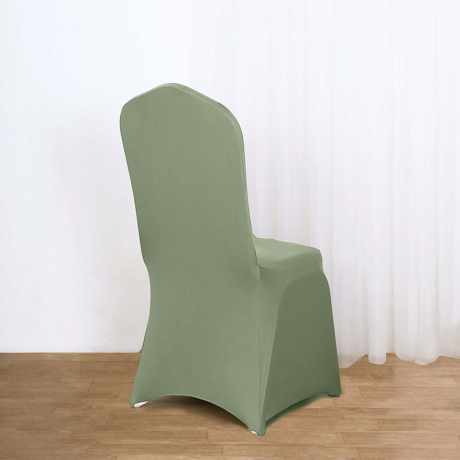 Spandex Chair Cover for Banquet Chairs Dusty Sage Green - Stretch 160GSM Fabric with Slip-On Slipcover