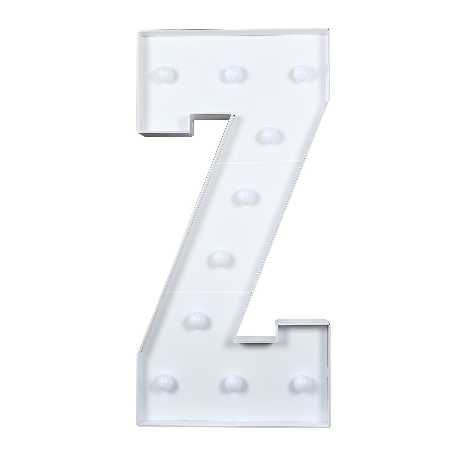 Giant LED Marquee Light Up Letter "Z", White 4ft Pre-Cut Foam Board with 10 Warm White Battery Operated LEDs, Glue Gun and Sticks