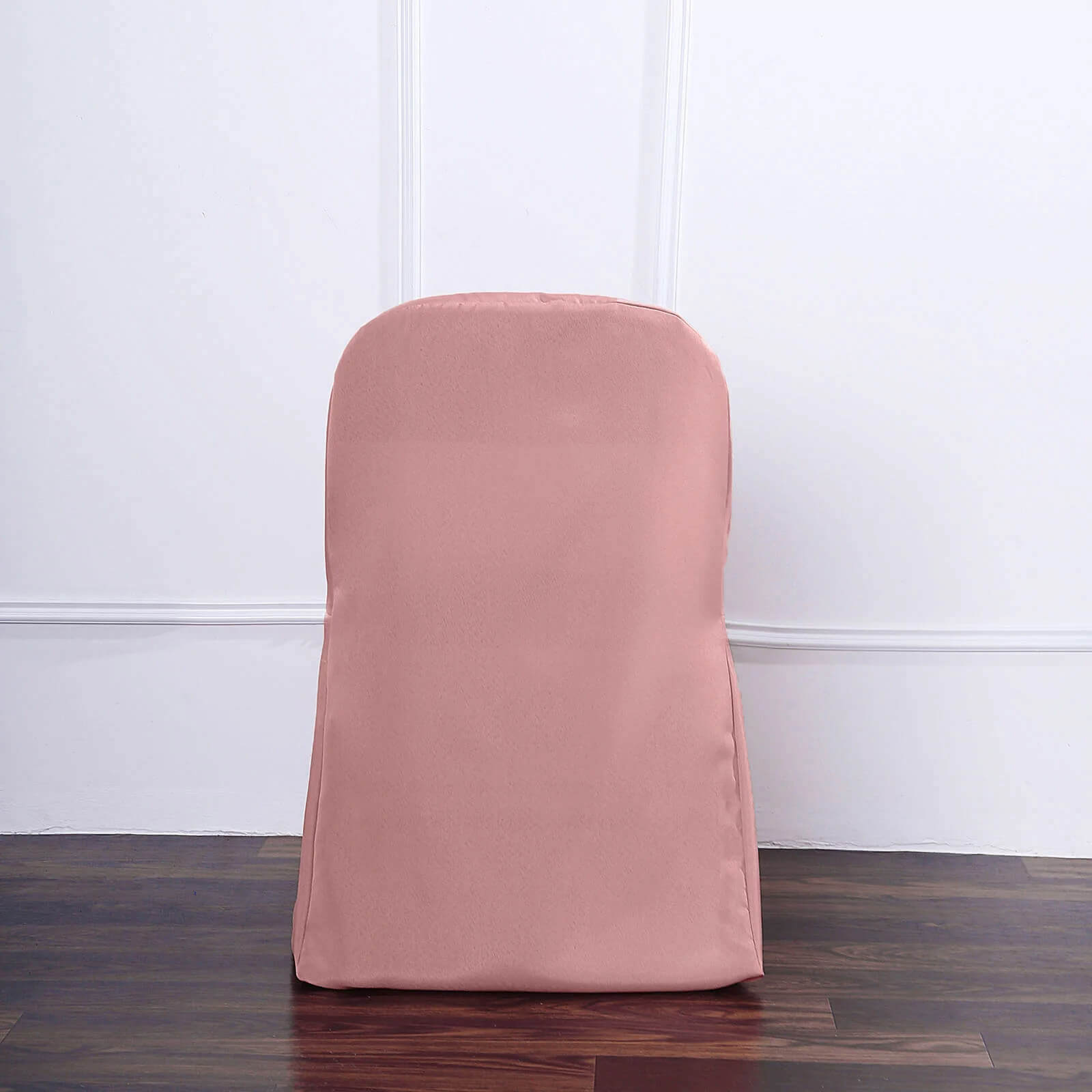 10 Pack Polyester Chair Covers for Folding Chairs Dusty Rose - Wrinkle-Free Stain-Resistant Slip-On Slipcovers