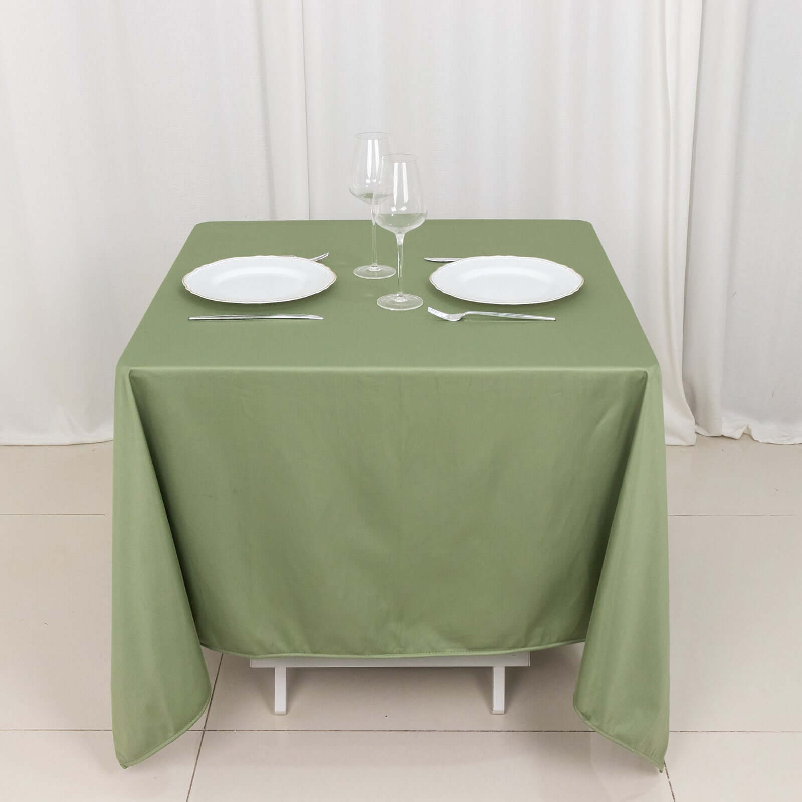 Scuba Square 70"x70" Tablecloth Dusty Sage Green - Wrinkle Free & Stain Resistant Table Cover