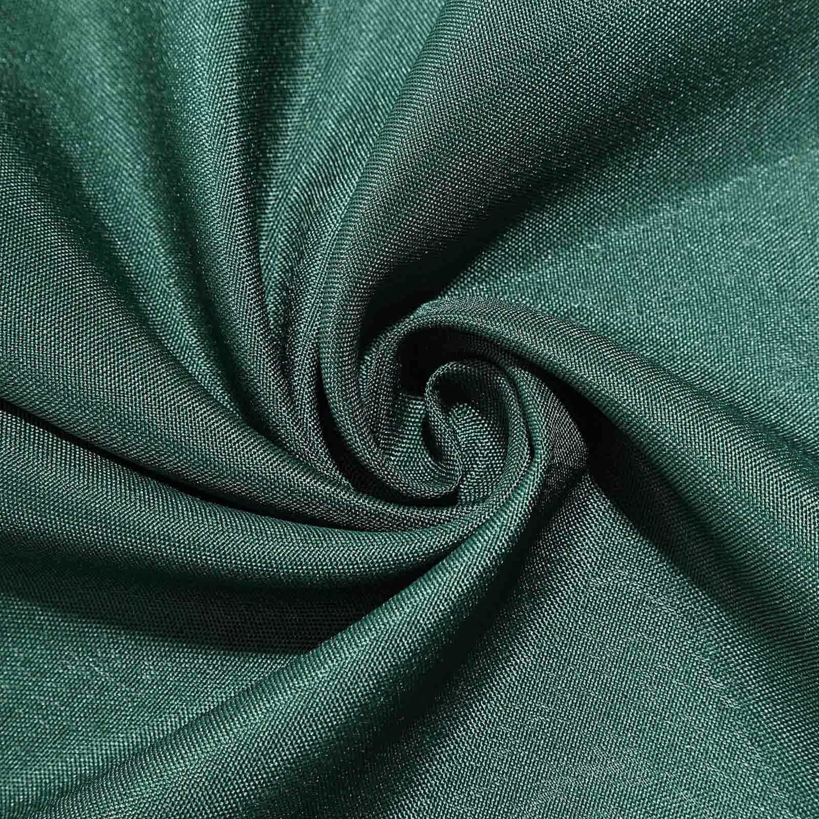 10 Pack Polyester Chair Cover for Banquet Chairs Hunter Emerald Green - Stain-Resistant Reusable Slip-On Slipcover