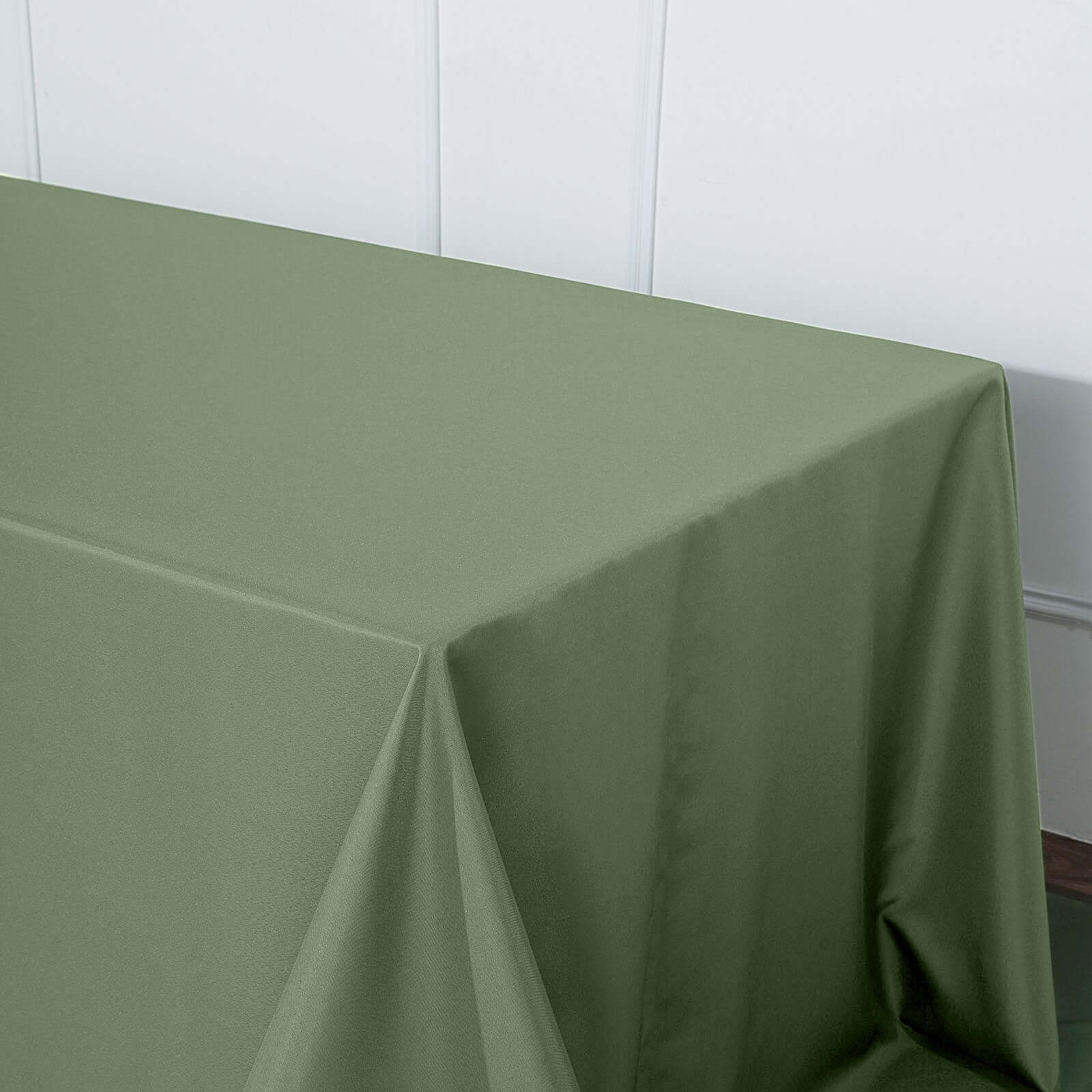 Polyester 90"x156" Rectangle Tablecloth Olive Green - Seamless Wrinkle-Resistant Table Cover