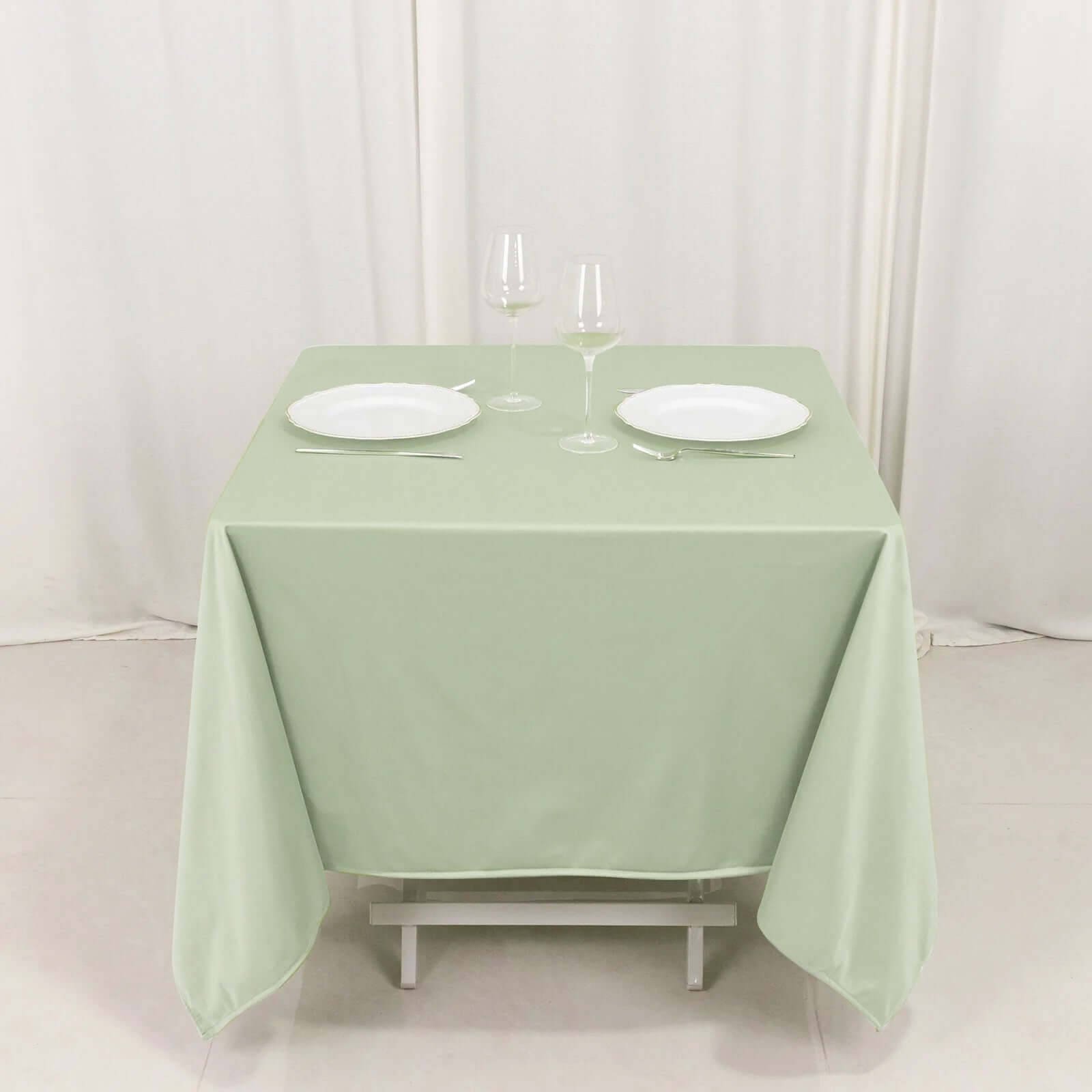 Scuba Square 70"x70" Tablecloth Sage Green - Wrinkle Free & Stain Resistant Table Cover