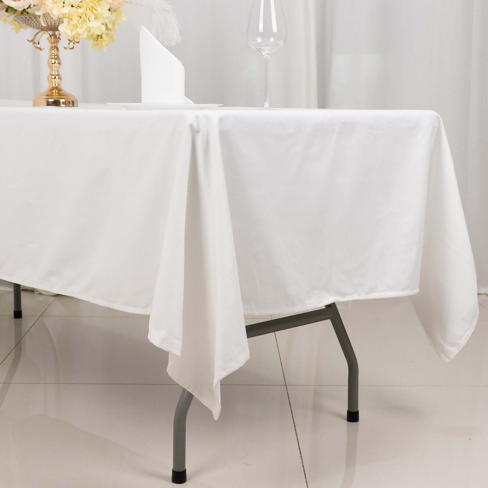 100% Cotton 60"x102" Rectangle Tablecloth White Linen - Soft & Breathable Table Cover