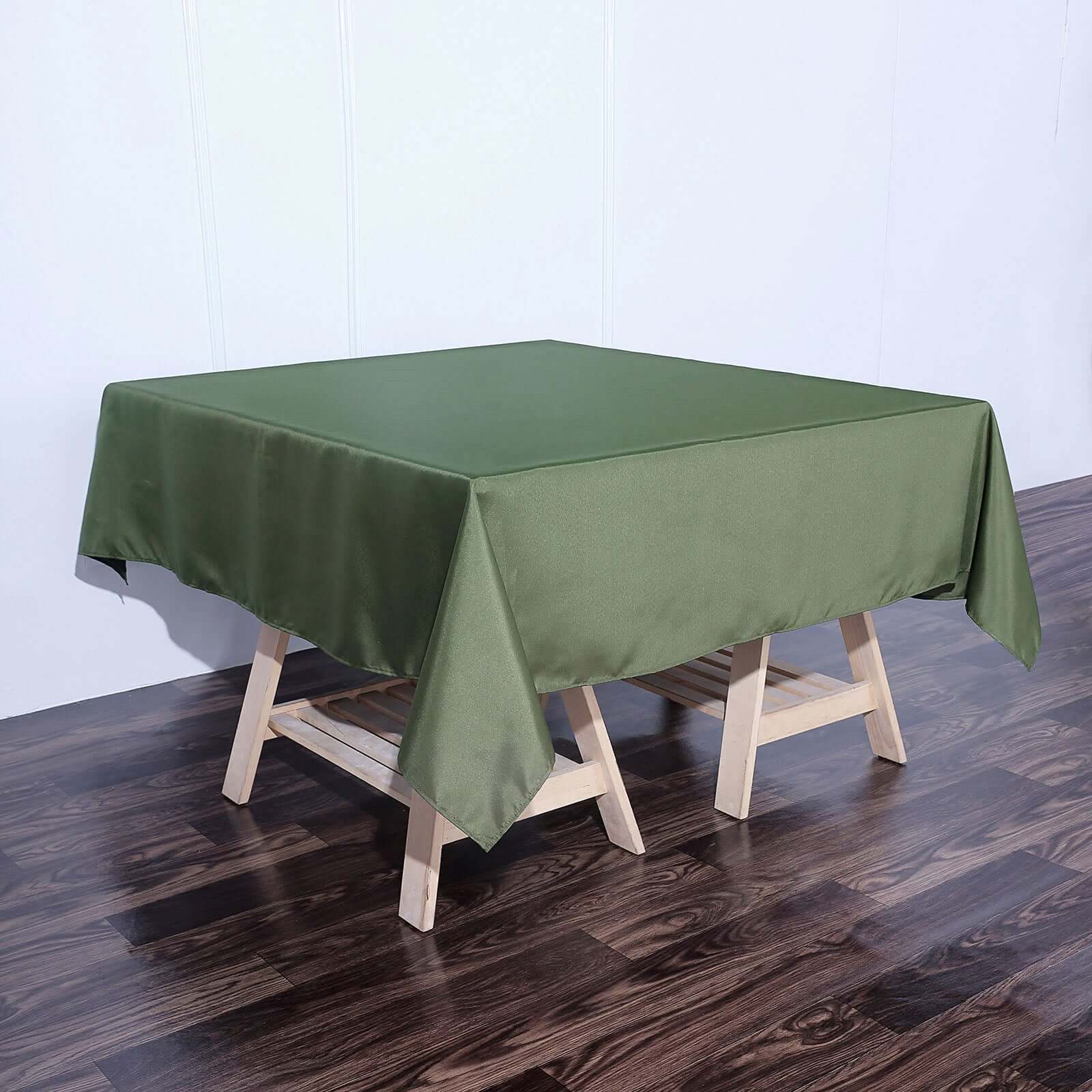 Polyester Square 70"x70" Tablecloth Olive Green - Wrinkle-Resistant & Durable Table Cover