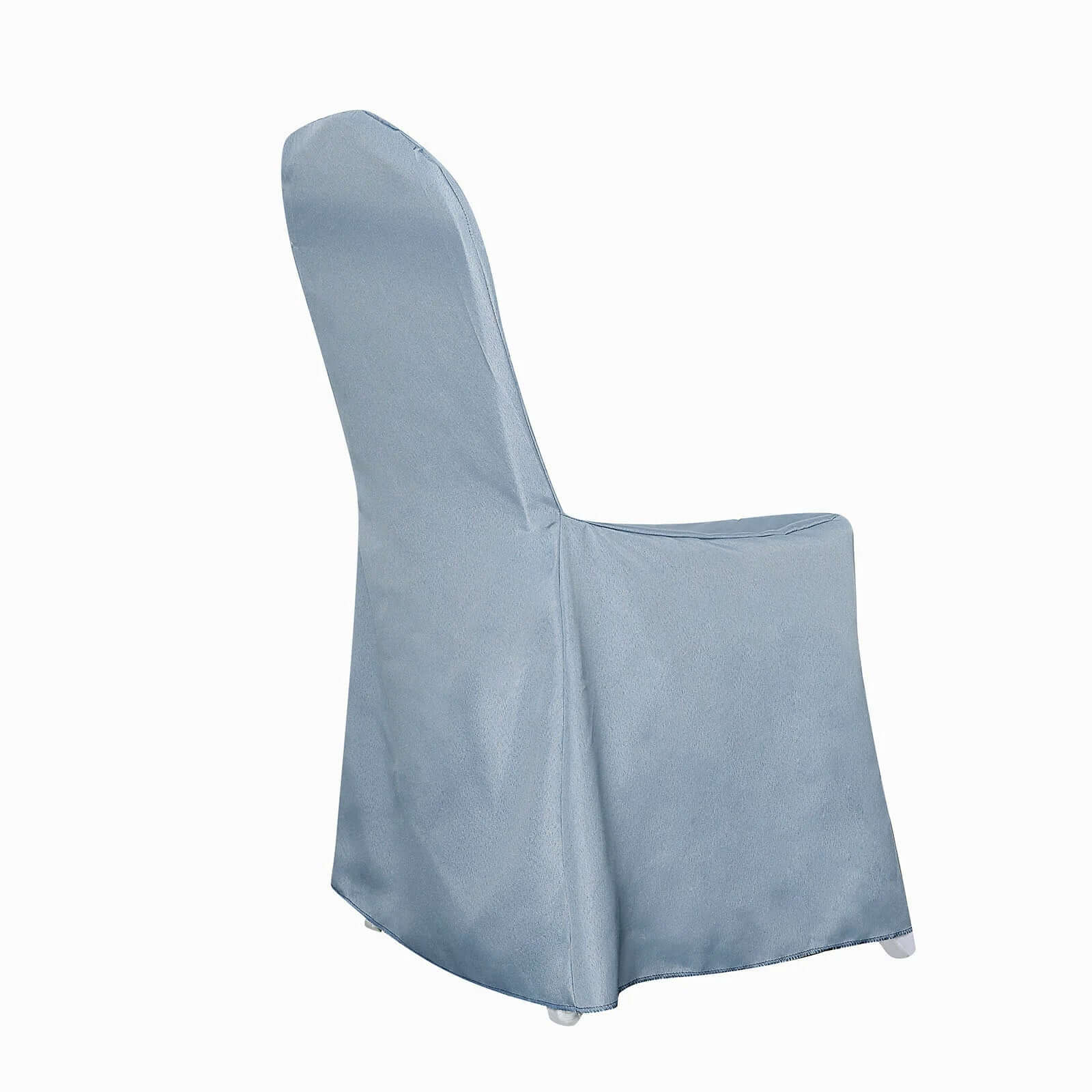 Polyester Slip On Banquet Chair Covers Dusty Blue - Stain-Resistant Reusable Durable Fabric