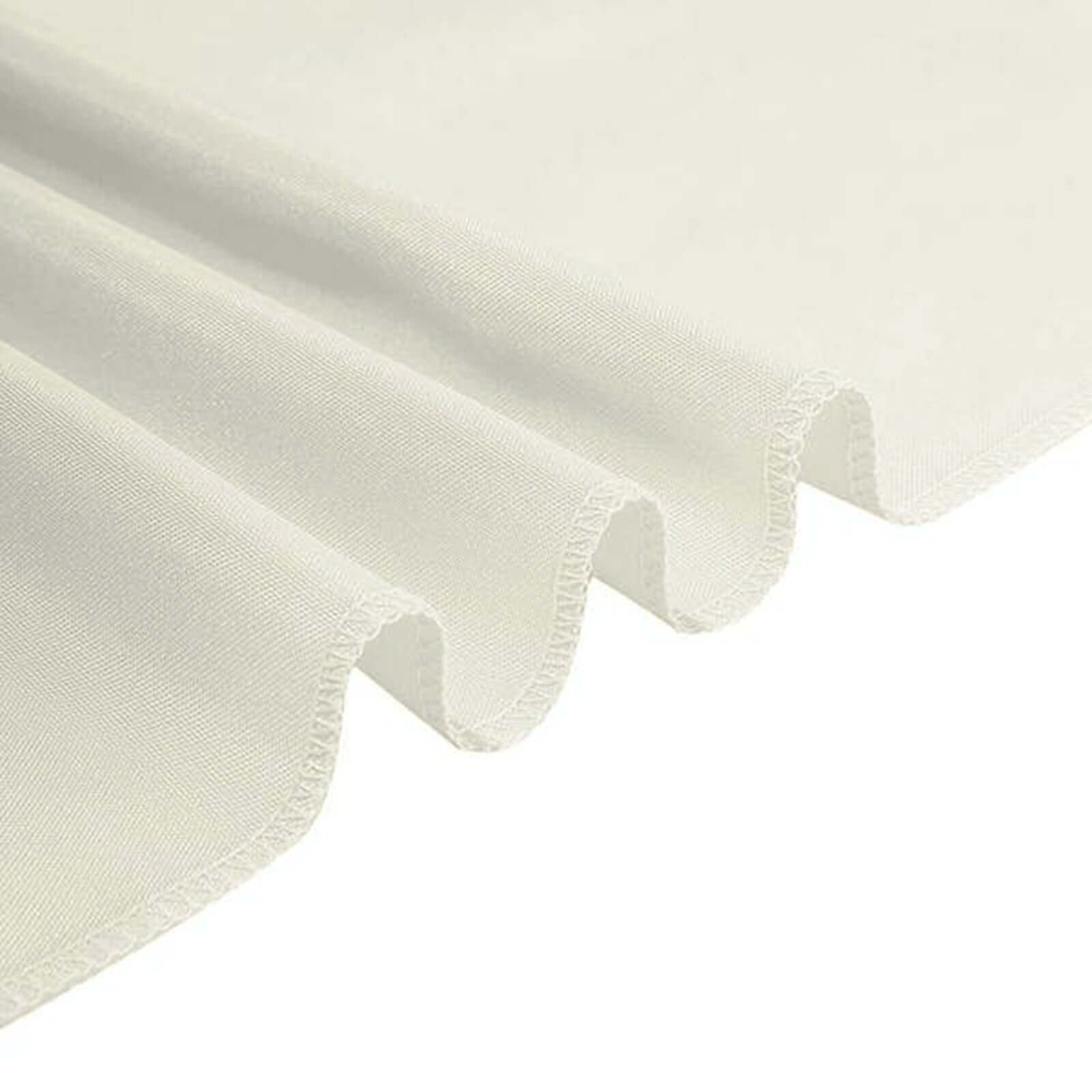 Fitted Polyester 96"x30" Rectangle Tablecloth Ivory - Durable and Easy to Maintain Table Cover